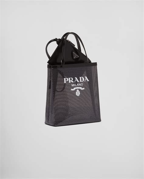 borsa a rete prada|Borsa Shopping In Rete Con Paillettes Nero .